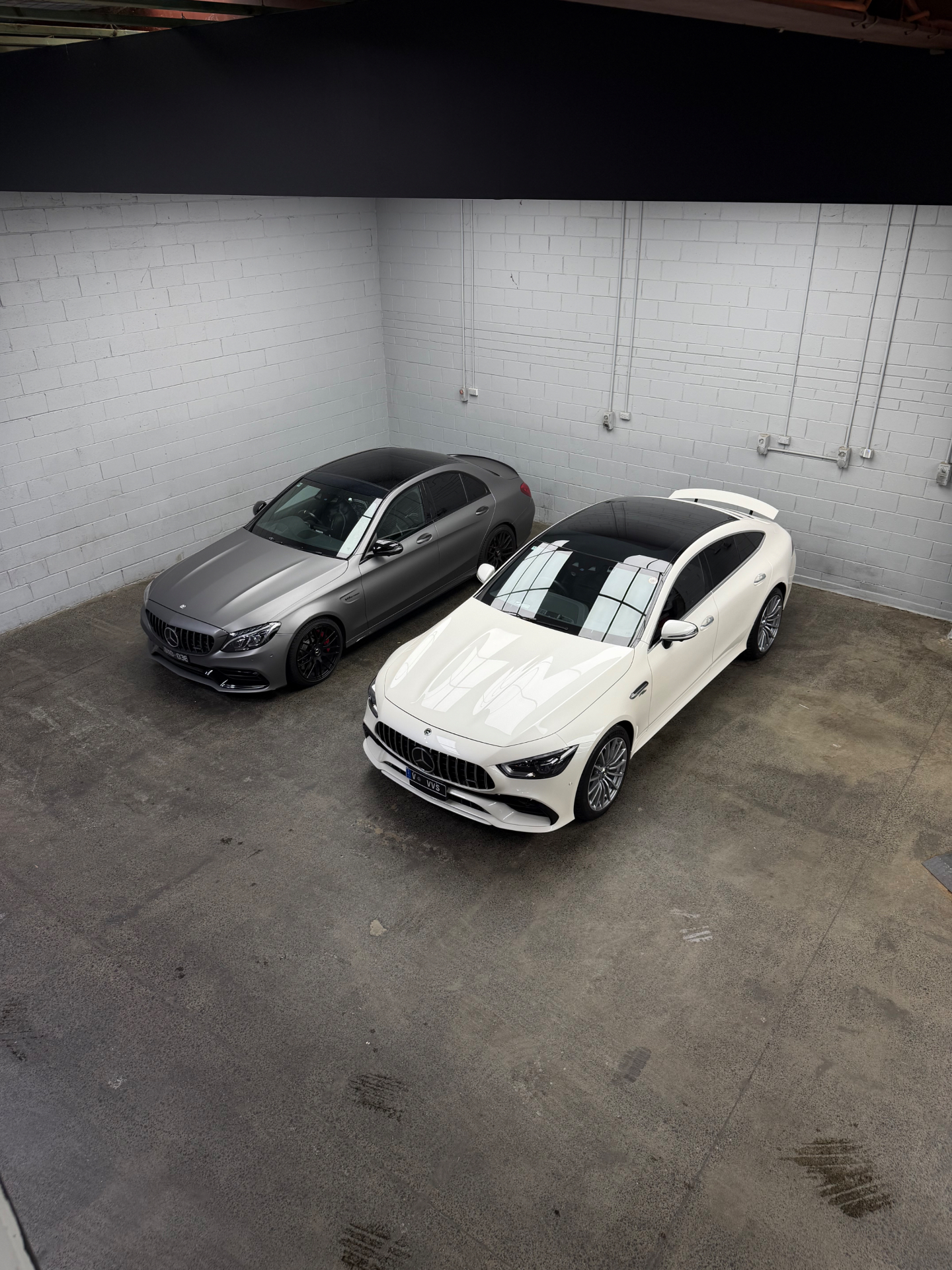 AMG C63 and GT53 in the Apex Wantirna South workshop