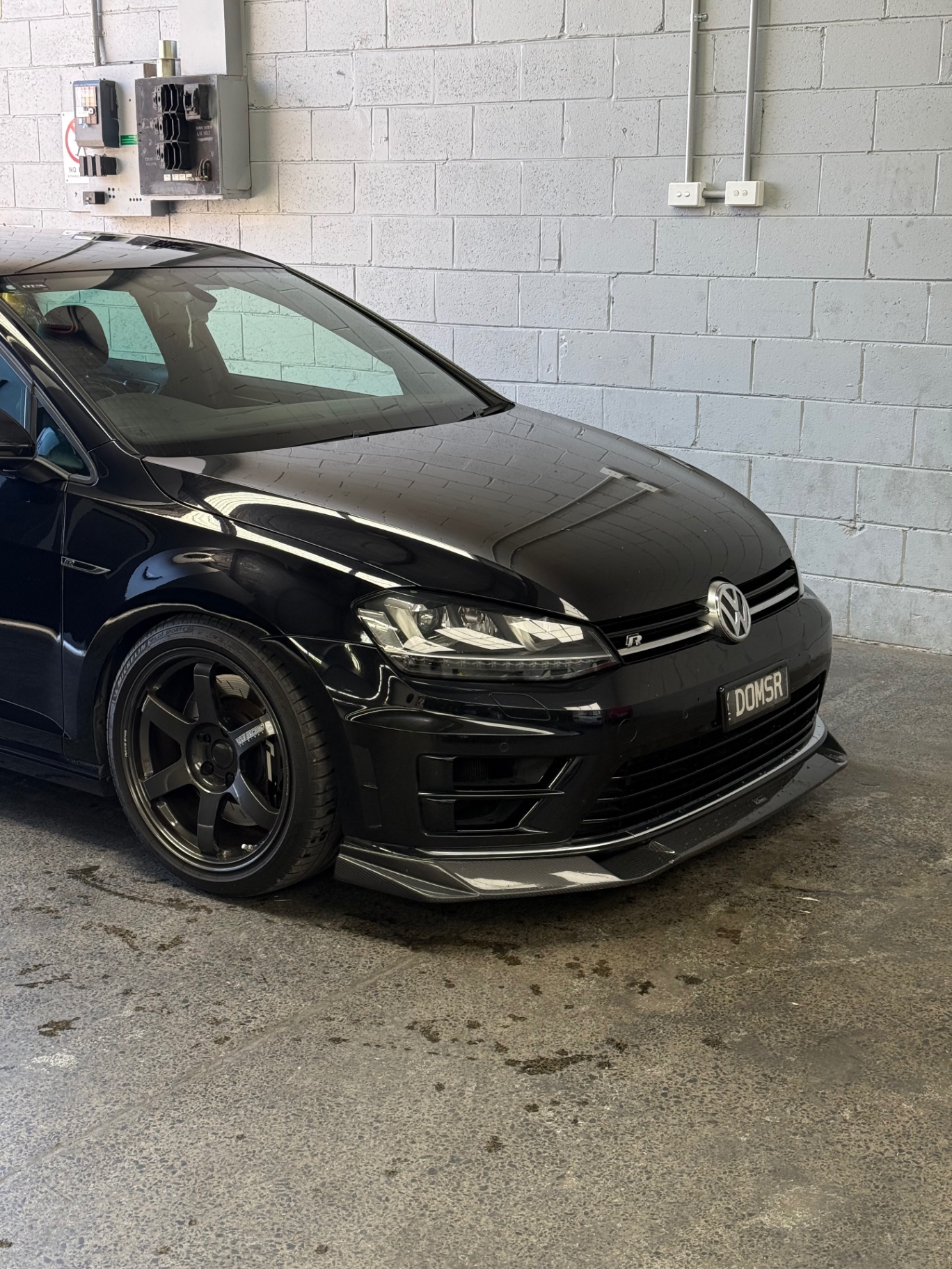 Black VW Golf R at Apex Performance Tuning, independent Volkswagen specialists Melbourne